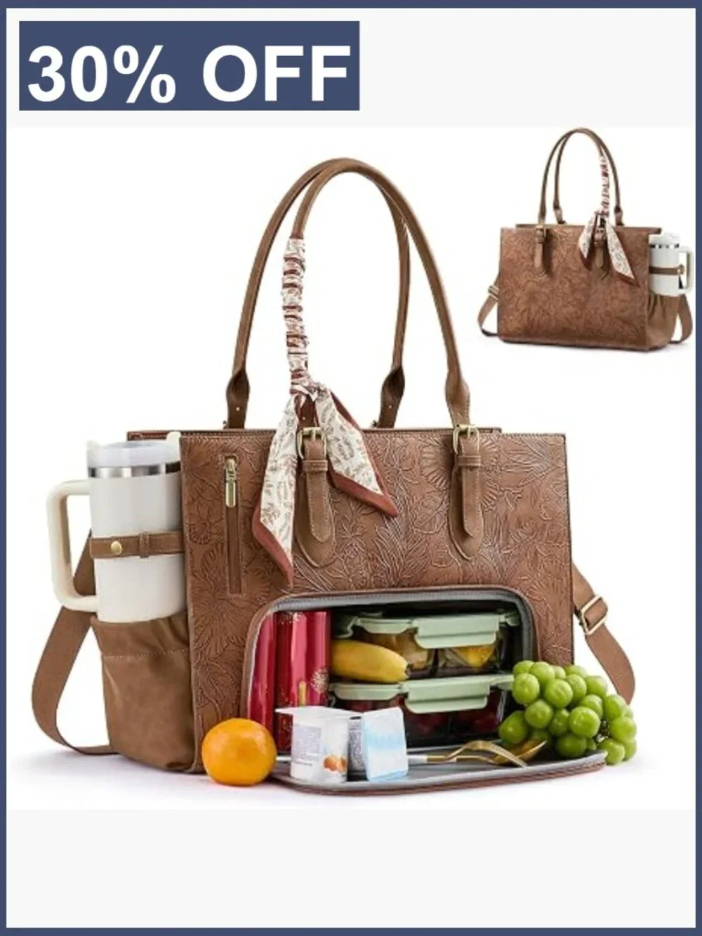 Work Tote with Lunch Compartment fits 17.3